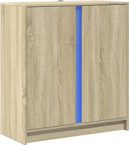 vidaXL Ντουλάπι με Φώτα LED Sonoma Δρυς 77x34x85εκ Επεξεργασμένο Ξύλο