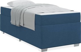 vidaXL Σκελετός Κρεβατιού με στρώμα Μπλε 100 x 200 cm ύφασμα
