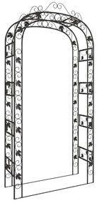 vidaXL Αψίδα Κήπου Μαύρη 116 x 45 x 240 εκ. Ατσάλινη