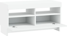 vidaXL Ντουλάπα LED Τηλεόρασης Λευκό Επεξεργασμένο Ξύλο