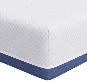 vidaXL Στρώμα Λευκό και Μπλε 90 x 190 cm Ζακάρ ύφασμα