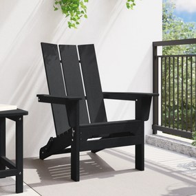 vidaXL Αναδιπλούμενη Καρέκλα Adirondack Μαύρη 74.5x80.5x90 cm HDPE