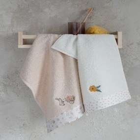 Πετσέτες Easter Bunny (Σετ 2τμχ) White-Somon Nima Σετ Πετσέτες 100% Cotton