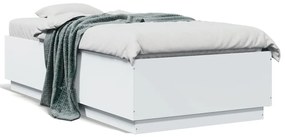 Πλαίσιο Κρεβατιού με LED Λευκό 90 x 190 εκ. από Επεξ. Ξύλο - Λευκό