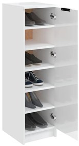 vidaXL Παπουτσοθήκη Γυαλιστερό Λευκό 30x35x100 εκ. Επεξεργασμένο Ξύλο