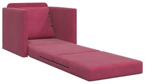 vidaXL Sofa Κρεβάτι 2 σε 1  Κρασιού Κόκκινο 74x77x81 εκ. Βαμβακερό