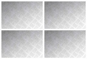 vidaXL Επιφάνειες Καρό 4 pcs Ασημί 60 x 40 cm Αλουμίνιο