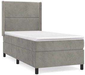 ΚΡΕΒΑΤΙ BOXSPRING ΜΕ ΣΤΡΩΜΑ ΑΝΟΙΧΤΟ ΓΚΡΙ 100X200 ΕΚ. ΒΕΛΟΥΔΙΝΟ 3132603