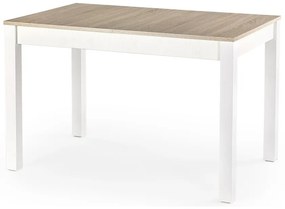 Τραπέζι Houston 132, Sonoma οξιά, Άσπρο, 76x75x118cm, 31 kg, Επιμήκυνση, Πλαστικοποιημένη μοριοσανίδα, Ινοσανίδες μέσης πυκνότητας | Epipla1.gr