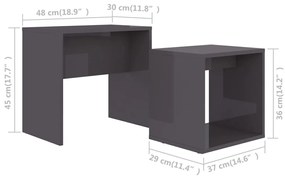 ΣΕΤ ΤΡΑΠΕΖΑΚΙΑ ΣΑΛΟΝΙΟΥ ΓΥΑΛΙΣΤ. ΓΚΡΙ 48X30X45 ΕΚ. ΜΟΡΙΟΣΑΝΙΔΑ 802893