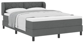 vidaXL Κρεβάτι box spring με στρώμα Σκούρο γκρι 140 x 200 cm ύφασμα