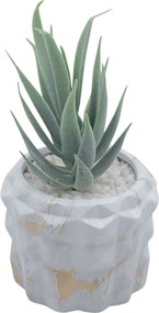 Τεχνητό Φυτό σε Μοντέρνο Κεραμικό Άσπρο Γλαστράκι 7x13cm