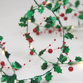 MISTLETOE BERRIES GARLAND 20 LED ΛΑΜΠ ΚΑΛΩΔΙΟ ΧΑΛΚΟΥ ΘΕΡΜΟ ΣΤΑΘΕΡΟ ΜΠΑΤ (2ΧΑΑ) 1,8m IP20 0,3m ΚΑΛ ACA X05201121