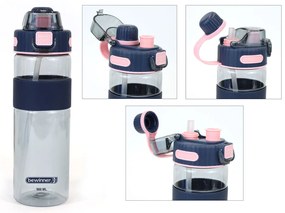 Μπουκάλι με Καπάκι και Καλαμάκι Bewinner Πολύχρωμο Διαφανές 900 ml