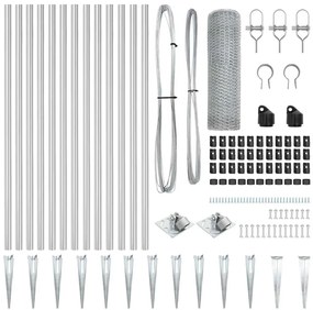 vidaXL Στύλος Περιφράξεων Ασημί 25 x 0,5 μ (25 mm δίχτυ) Ατσάλι