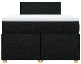 Κρεβάτι Boxspring με Στρώμα Μαύρο 120x200 εκ. Υφασμάτινο - Μαύρο