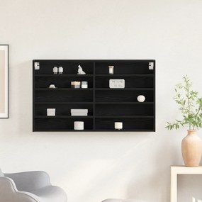 vidaXL Βιτρίνα Μαύρη Βελανιδιά 100x15x58 εκ. Επεξεργασμένο ξύλο