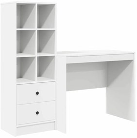 vidaXL Γραφείο με αποθηκευτικό χώρο 2 pcs Λευκό 90 x 50 x 76 εκ.