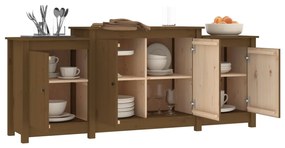 vidaXL Ντουλάπι Καφέ Μελί 164x37x68 εκ. από Μασίφ Ξύλο Πεύκου