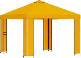 vidaXL Κιόσκι 3 x 3 m Κίτρινο Πολυεστέρας και Χάλυβας 190 gsm
