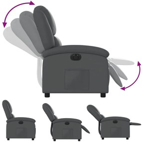 vidaXL Πολυθρόνα Ηλεκτρική Ανακλινόμενη Γκρι από Συνθετικό Δέρμα