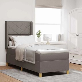 vidaXL Κρεβάτι με ελατήριο με στρώμα Taupe 80 x 200 cm ύφασμα