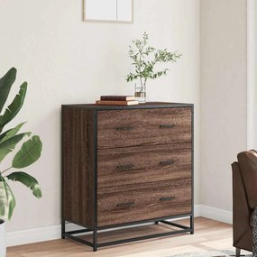 vidaXL Sideboard καφέ δρυς 68x35x76 cm Κατασκευασμένο ξύλο και μέταλλο