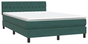 Κρεβάτι Boxspring με Στρώμα Σκούρο Πράσινο 160x210εκ. Βελούδινο - Πράσινο