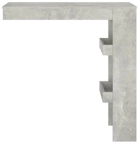 vidaXL Τραπέζι Μπαρ Τοίχου Γκρι Σκυροδ. 102x45x103,5 εκ. Επεξεργ. Ξύλο