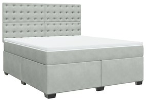 ΚΡΕΒΑΤΙ BOXSPRING ΜΕ ΣΤΡΩΜΑ ΑΝΟΙΧΤΟ ΓΚΡΙ 180X200 ΕΚ. ΒΕΛΟΥΔΙΝΟ 3293290