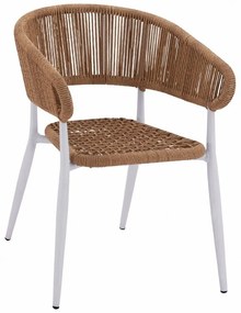 Πολυθρόνα HM5783.02 56x60x78cm Με Wicker Beige - White