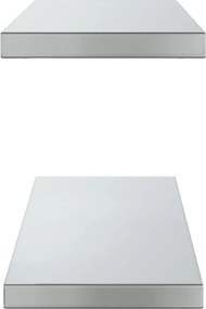 vidaXL Ράφια Τοίχου 2Τεμ. Ασημί 75x23,5 εκ. Ανοξείδωτο Ατσάλι