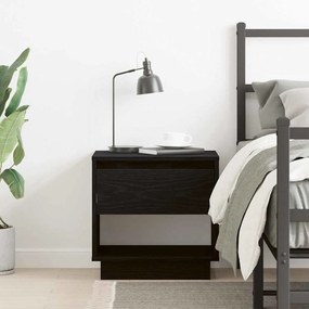 vidaXL Κομοδίνο Μαύρη δρυς 45 x 34 x 44 εκ Επεξεργασμένο ξύλο