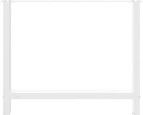 vidaXL Πόδια Τραπεζαρίας 2 τεμ. Λευκά 90x(72-73) εκ. Ατσάλι
