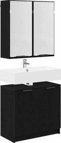 vidaXL Σετ Ντουλαπιών Μπάνιου 2 pcs Μαύρη Οξυά Επεξεργασμένο ξύλο