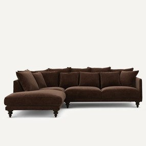 Γωνιακός καναπές από βελούδινο chenille, Lazare