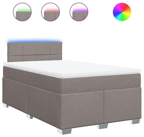 Κρεβάτι Boxspring με Στρώμα Taupe 120x200 εκ. Υφασμάτινο - Μπεζ-Γκρι