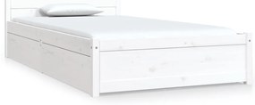 vidaXL Πλαίσιο Κρεβατιού με Συρτάρια Λευκό 90 x 190 εκ Single