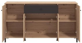 Μπουφές Avignon 170 4K1F4V Artisan oak - Μαύρο 170x40x90εκ. 170x40x90 εκ.