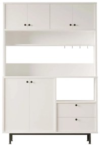 Ντουλάπι Κουζίνας 956LCS3555 120x35,5x180cm White Μοριοσανίδα, Μέταλλο