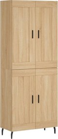 vidaXL Ντουλάπι Sonoma δρυς 69,5 x 34 x 180 εκ. από Επεξεργασμένο Ξύλο