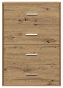 vidaXL Πλαϊνό γραφείο artisan δρυς 60 x 31 x 84 εκ Επεξεργασμένο ξύλο