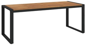 vidaXL Σέτ φαγητού για κήπο 7 pcs Μαύρο 200 x 80 x 75 cm