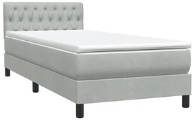 BOX SPRING ΚΡΕΒΑΤΙ ΜΕ ΣΤΡΩΜΑ ΑΝΟΙΧΤΟ ΓΚΡΙ 90X210 CM ΒΕΛΟΥΔΙΝΟ 3317151