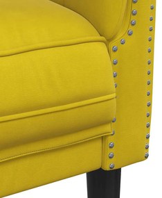vidaXL Πολυθρόνα Κίτρινη Βελούδινη