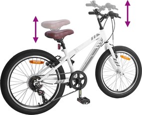 vidaXL Ορεινό Ποδήλατο 20 ίντσες 6-Speed για παιδιά 5-8 ετών Λευκό