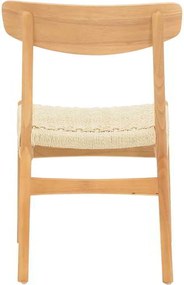 Καρέκλα Eaprine pakoworld φυσικό σχοινί-rubberwood 49x53x77εκ