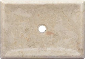 vidaXL Νιπτήρας Κρεμ 50 x 35 x 10 εκ. Μαρμάρινος