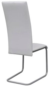Καρέκλες Τραπεζαρίας «Πρόβολος» 4 τεμ. Λευκές Συνθετικό Δέρμα - Λευκό