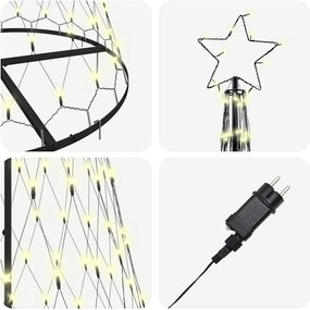 vidaXL LED Χριστουγεννιάτικο Δέντρο με βάση Θερμό λευκό 250 cm Μέταλλο